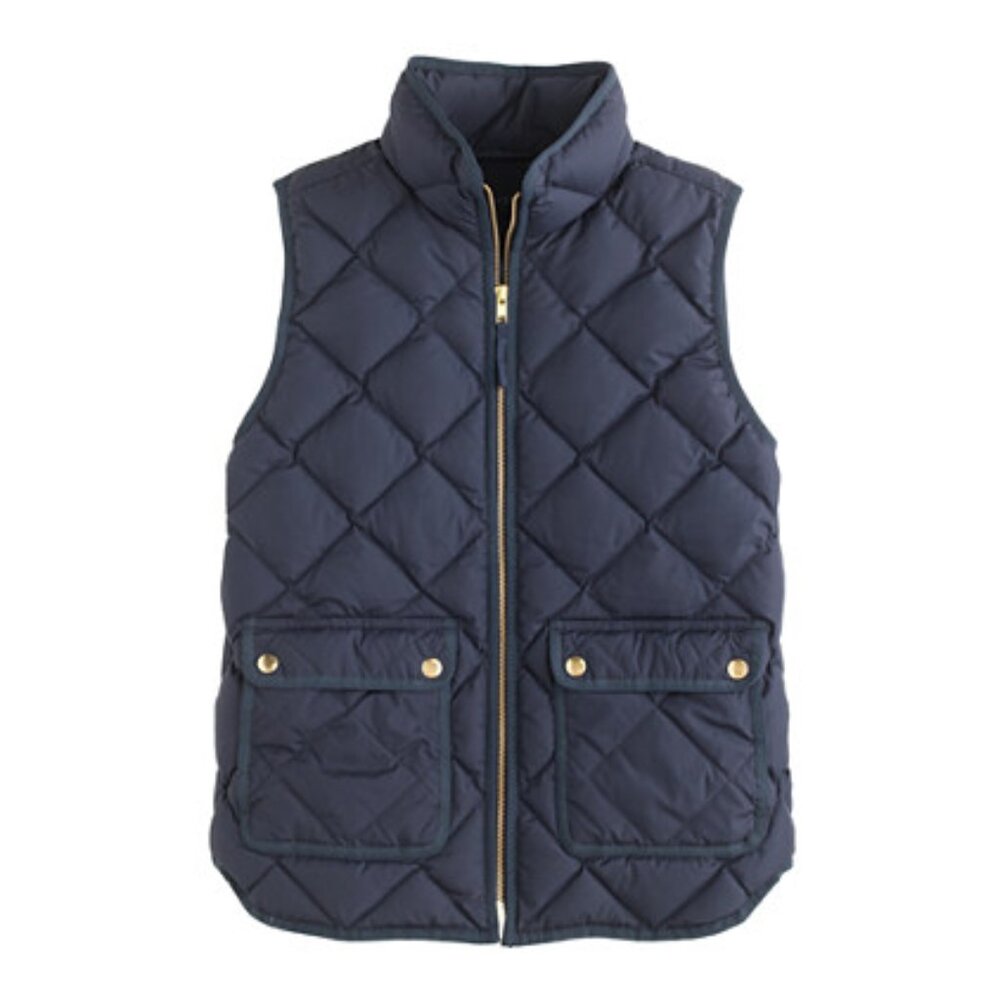 GUC J.Crew Excursion Quilted Vest Navy Blue Size XXXS